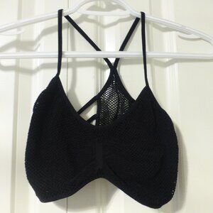 BEBE black stretchy bralette with back cut outs